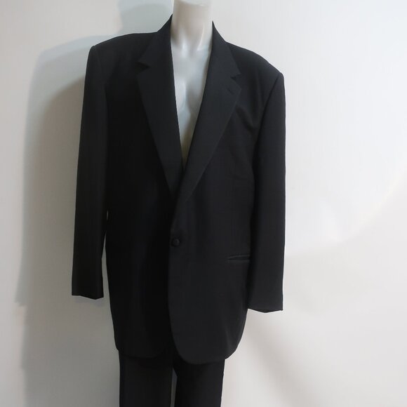 Mens Ermenegildo Zegna Black One Button Blazer, Tuxedo Style Pant Suit 60/US 50 - Picture 2 of 15
